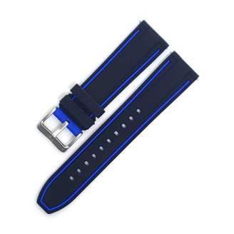 Rubber Strap Black Blue 8166